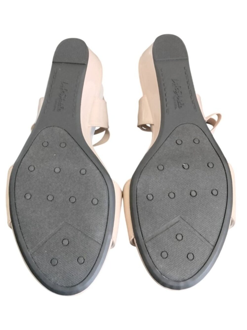 LifeStride Size 9M Sandals Wedge Open Toe Beige Elastic Comfort Straps Shoes - Picture 7 of 8